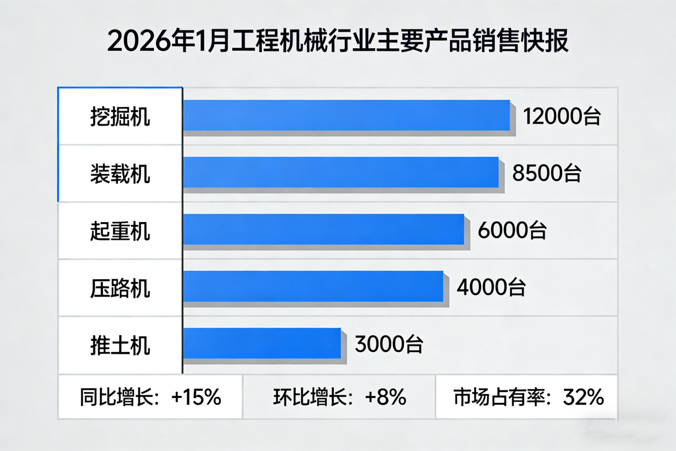2026年1月工程机械行业主要产品销售快报一