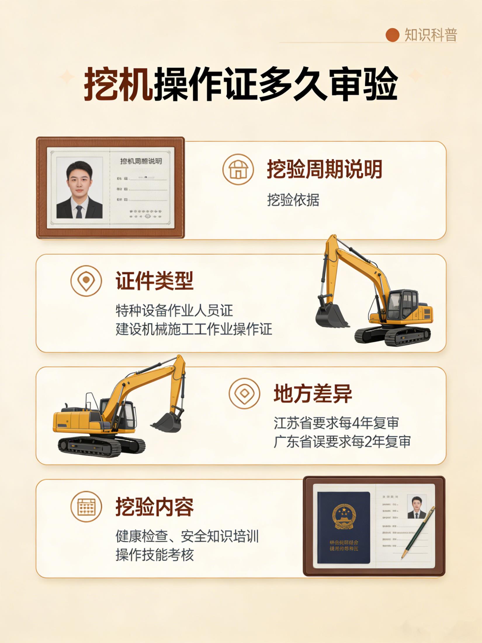 挖机操作证多久审验