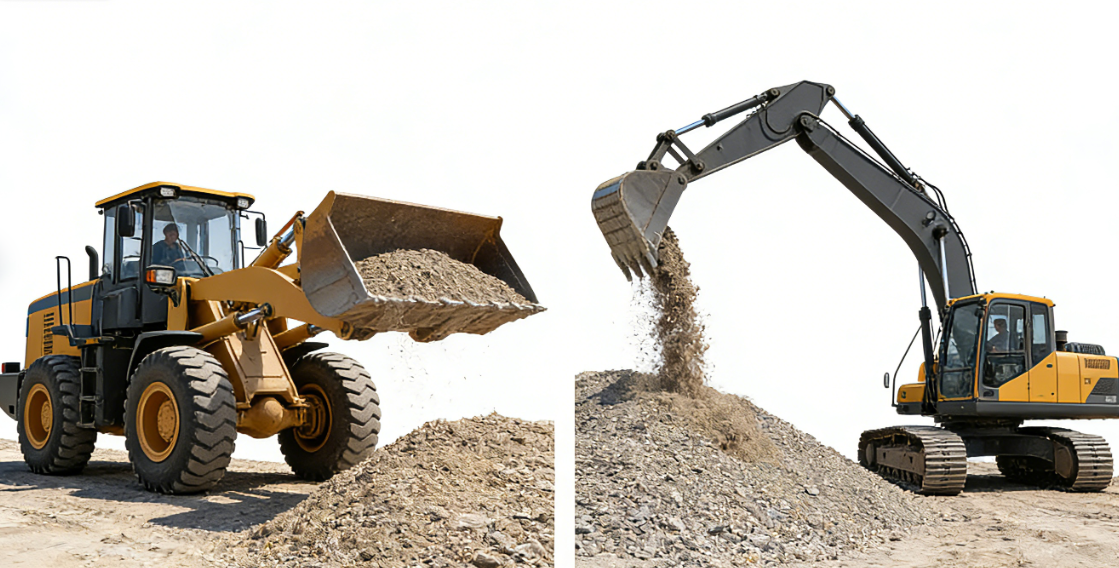 装载机和挖掘机核心功能差异