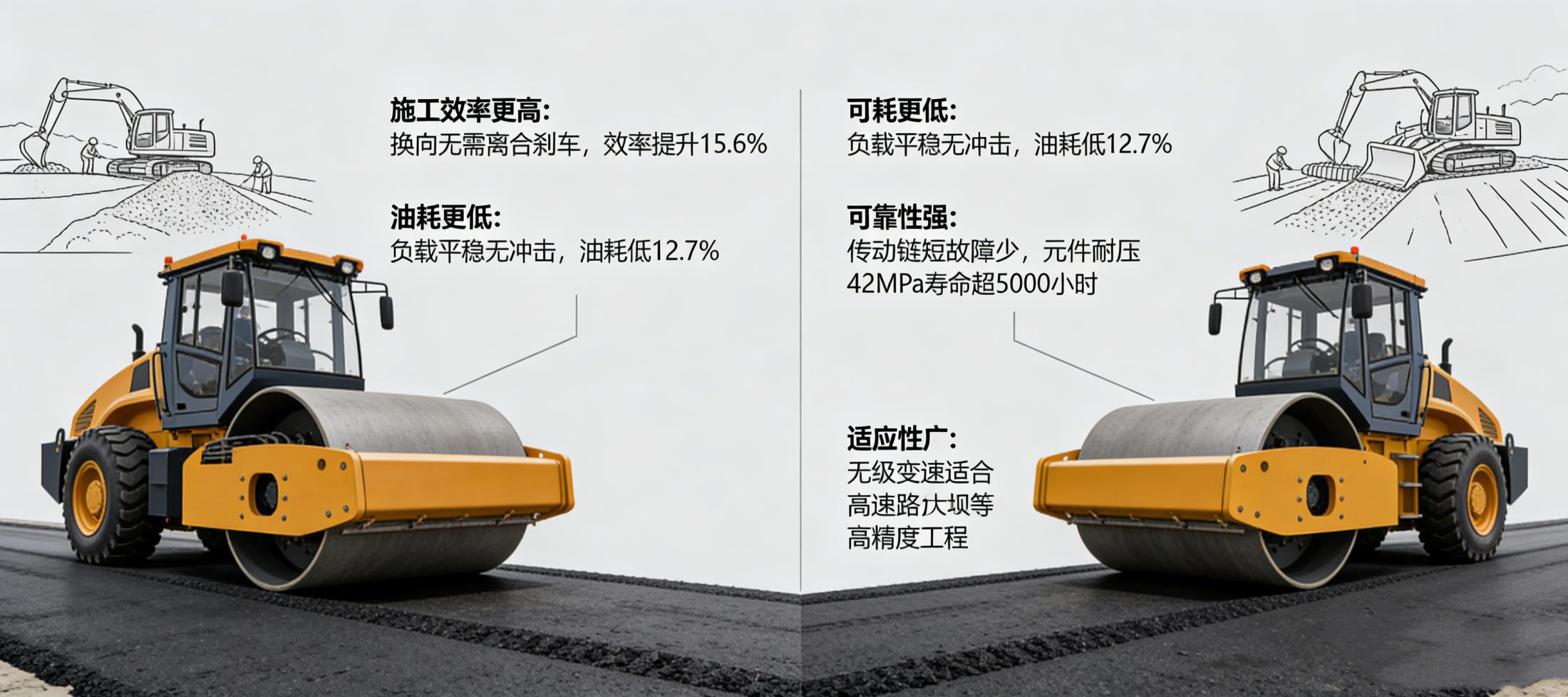 全液压压路机对比机械式压路机