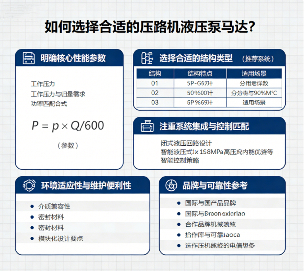 如何选择合适的压路机液压泵马达？